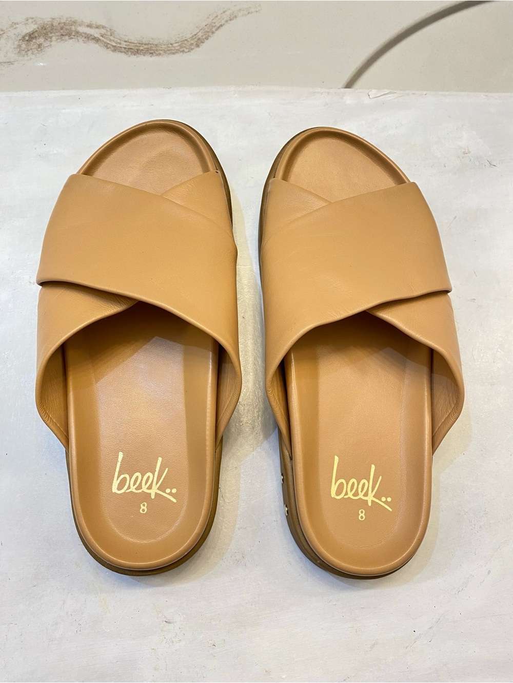 Beek Hen Slide sandals great condition clean interior women size 8 good bottom